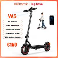 W5 Electric Scooter 8.5 Inch 350W Motor 36V7.8Ah Battery 30kmh Top Speed 34km Range Dual Brake Inflatable Tires APP Connected