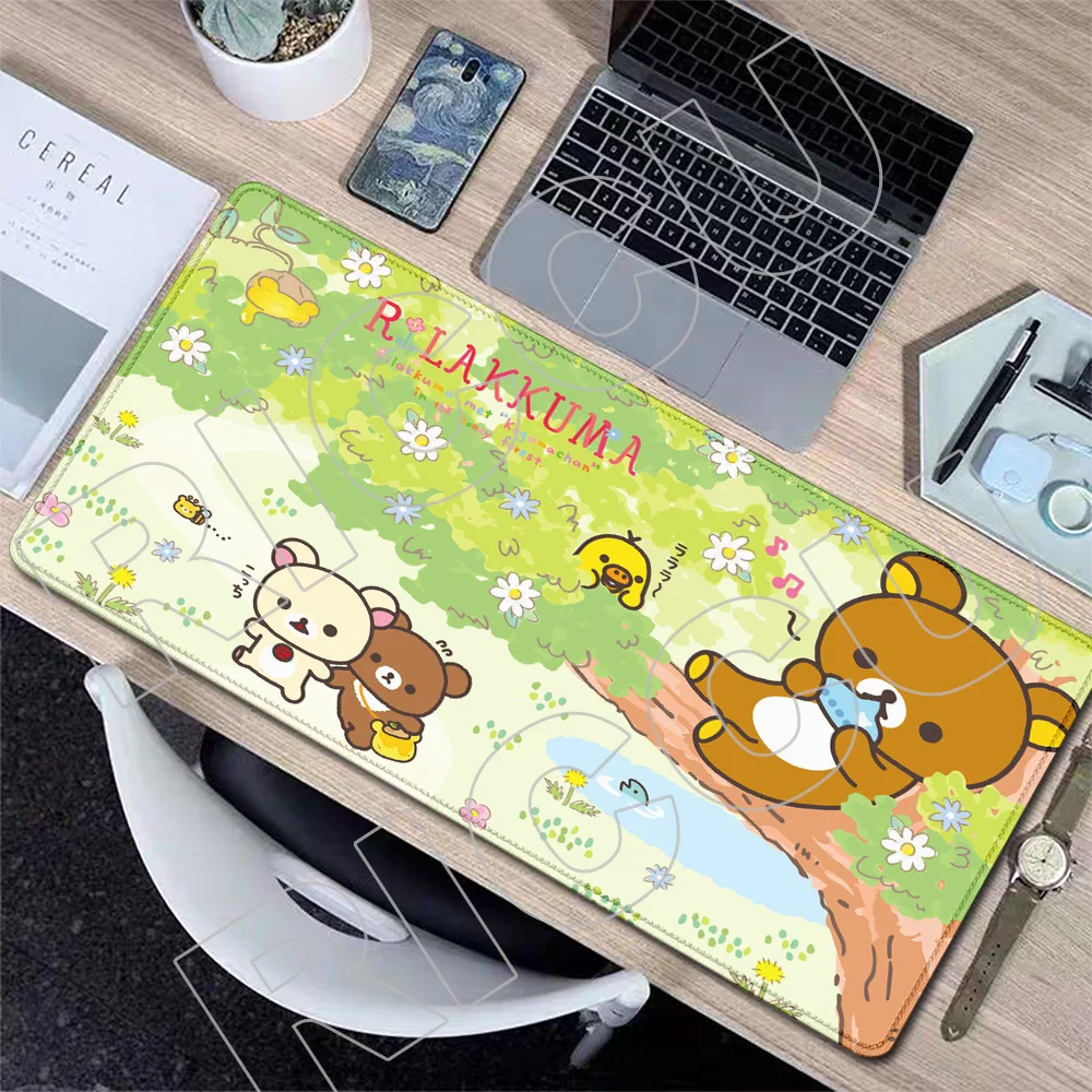 XXL Cartoon Anime Kawaii Rilakkuma Büromatte Teppich Niedliches Mauspad Großes Mauspad 400X900MM Schreibtischunterlage Laptop Gaming ​ Tastaturmatte – Detail 8