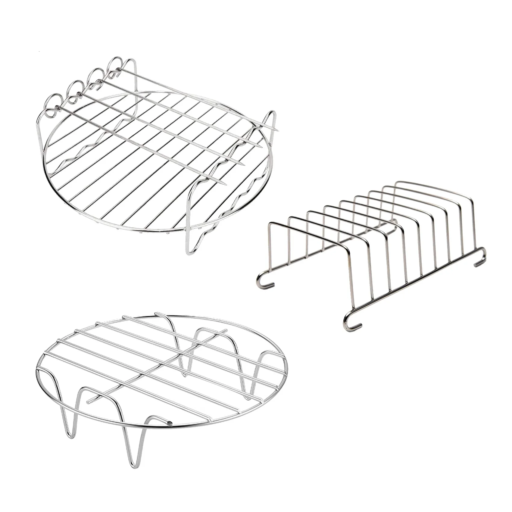 Friteuse à air polyvalente à double couche T1, ensemble d'accessoires pour friteuse à air, compatible avec XL, 8 po