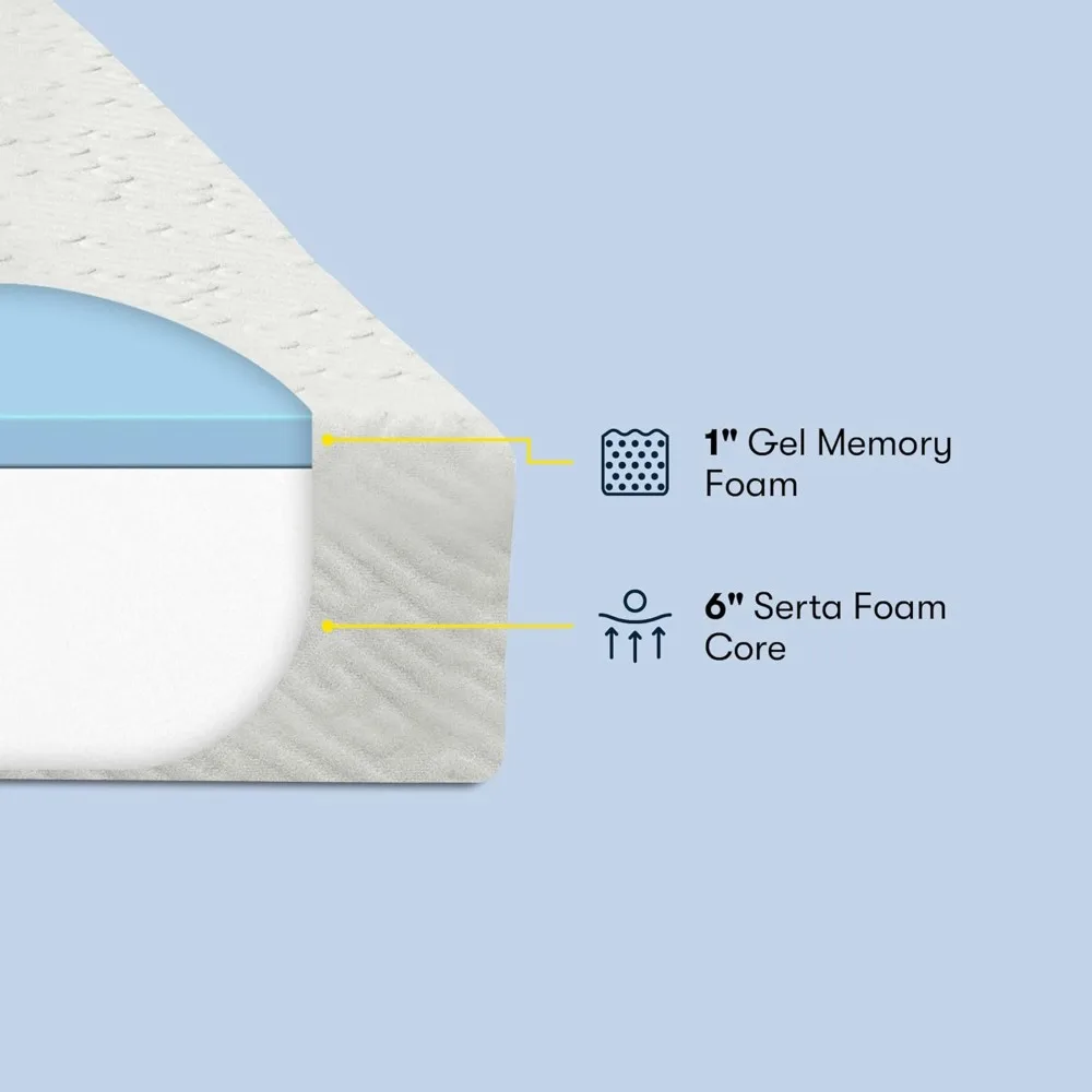 7 inch Cooling Gel Memory Foam Mattress, Twin Size, Medium-Firm, Supportive, CertiPur-US Certified, 100-Night Trial - for Ewe