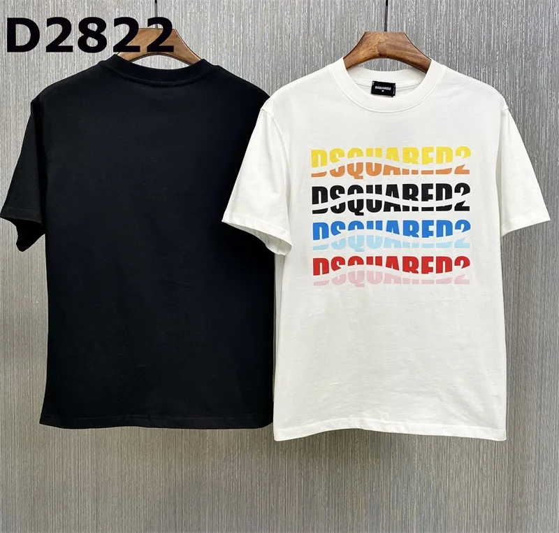 Summer Trendy D2 Men's DSQ Colorful Letter Printed Fashion Trendy Casual Short Sleeve T-shirt