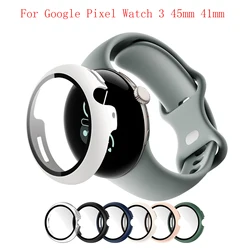 Case+Glass for Google Pixel Watch 3 45mm 41mm PC All-around Bumper Anti-scratch Protective Cover + Screen Protector Accessories
