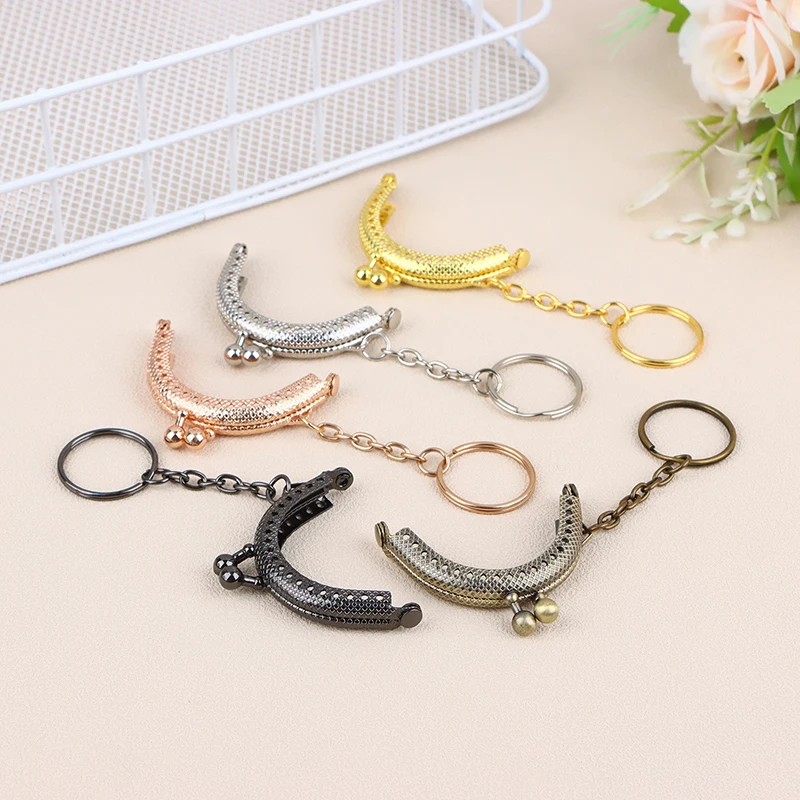 1Pc 5CM Metal Coin Purse Frame For Bag With Key Ring Hardware Kiss Clasp To The Bag Wallet Clutch Bags Sew Accessories