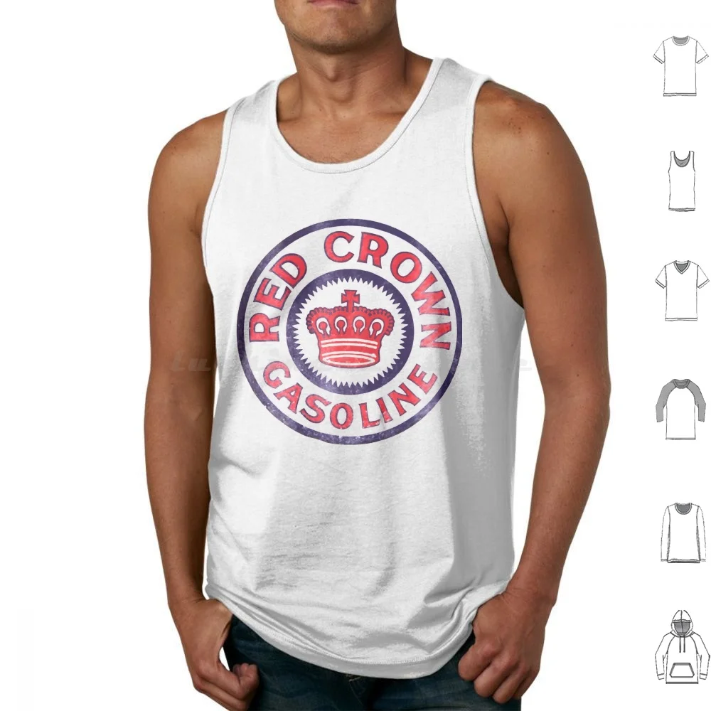 Camisetas sin mangas con corona roja, chaleco sin mangas, corona roja, Retro, Vintage, Old Skool, marca americana