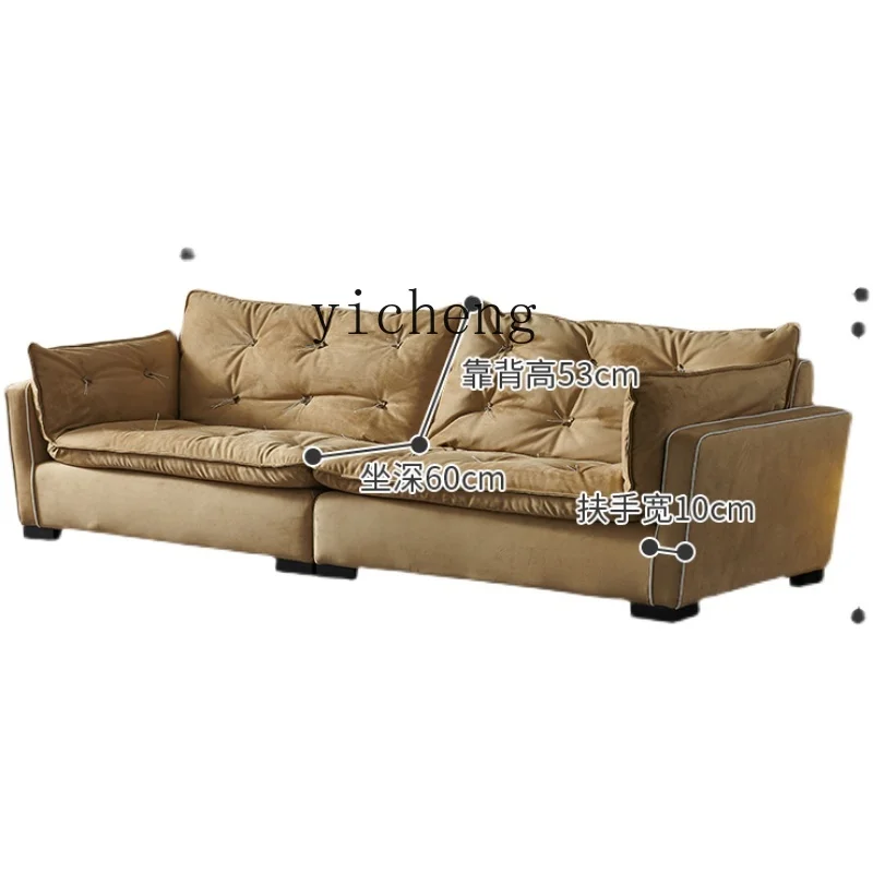 

ZF Minimalist Fabric Sofa Large and Small Apartment Type Disposable Faux Leather down Straight Row Couch