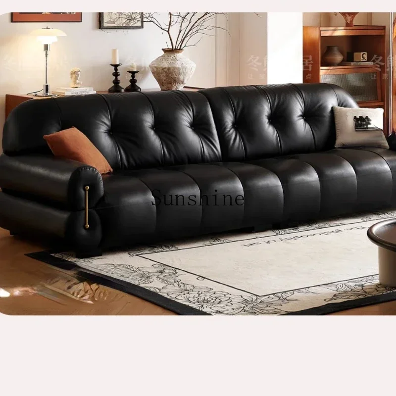 Sofa Living Room Vintage Black Piano Keys Brown Sugar Cloud Sofa