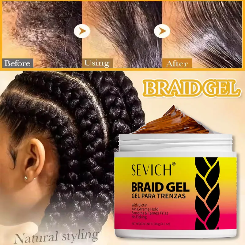 Hair Control Pomade Styling Braiding Cream for African Women Edges Control Cornrow Tames Frizz Edges Wax Braid Gel Hair Styling