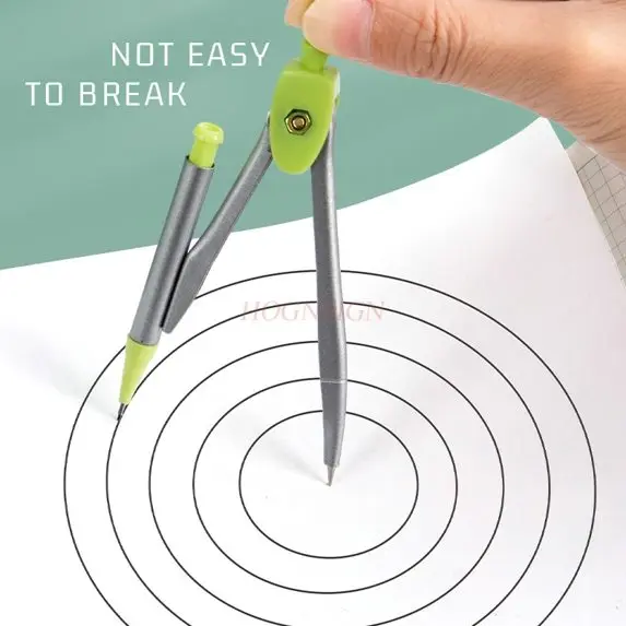 7pcs/set Measuring tape, drawing compass, transparent metal, elementary school stationery