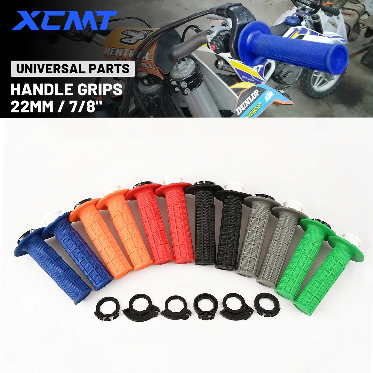 

Universal 7/8'' 22mm Handle Grips Dirt Pit Bike Motocross Motorcycle Rubber Handle Bar Grip For KTM YAMAHA Kawasaki Suzuki Honda
