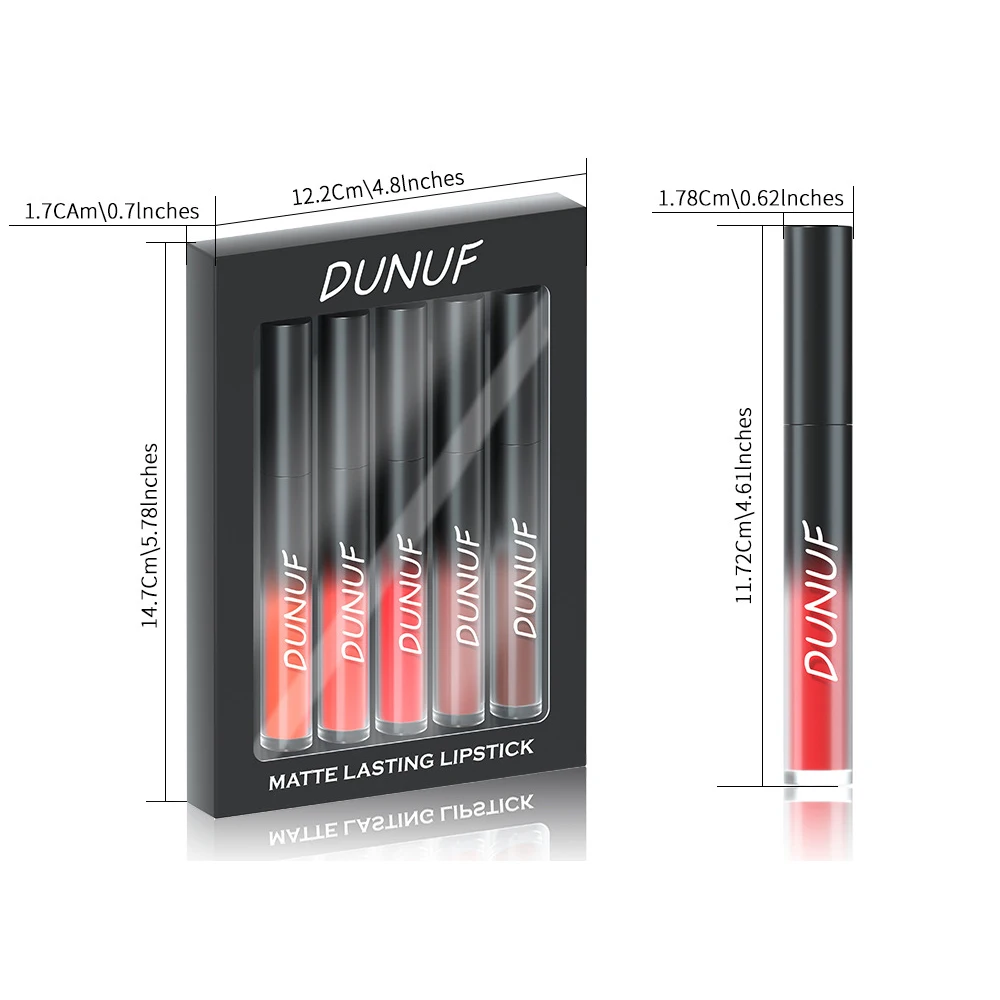 5개 세트 매트 라스팅 립 스테인 - 다용도 립 글로스 & 페이스 페인트 콤보, 오래 지속되는 성인 메이크업, 모든 피부 타입, 매트 효과