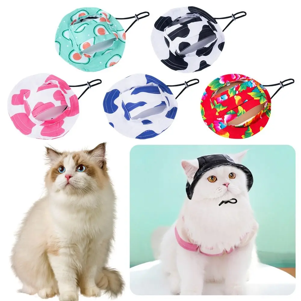 Fashion Adjustable Pet Sun Cap Breathable Anti Stripping Sport Hat Sun Protection Dog Bucket Hat Travel