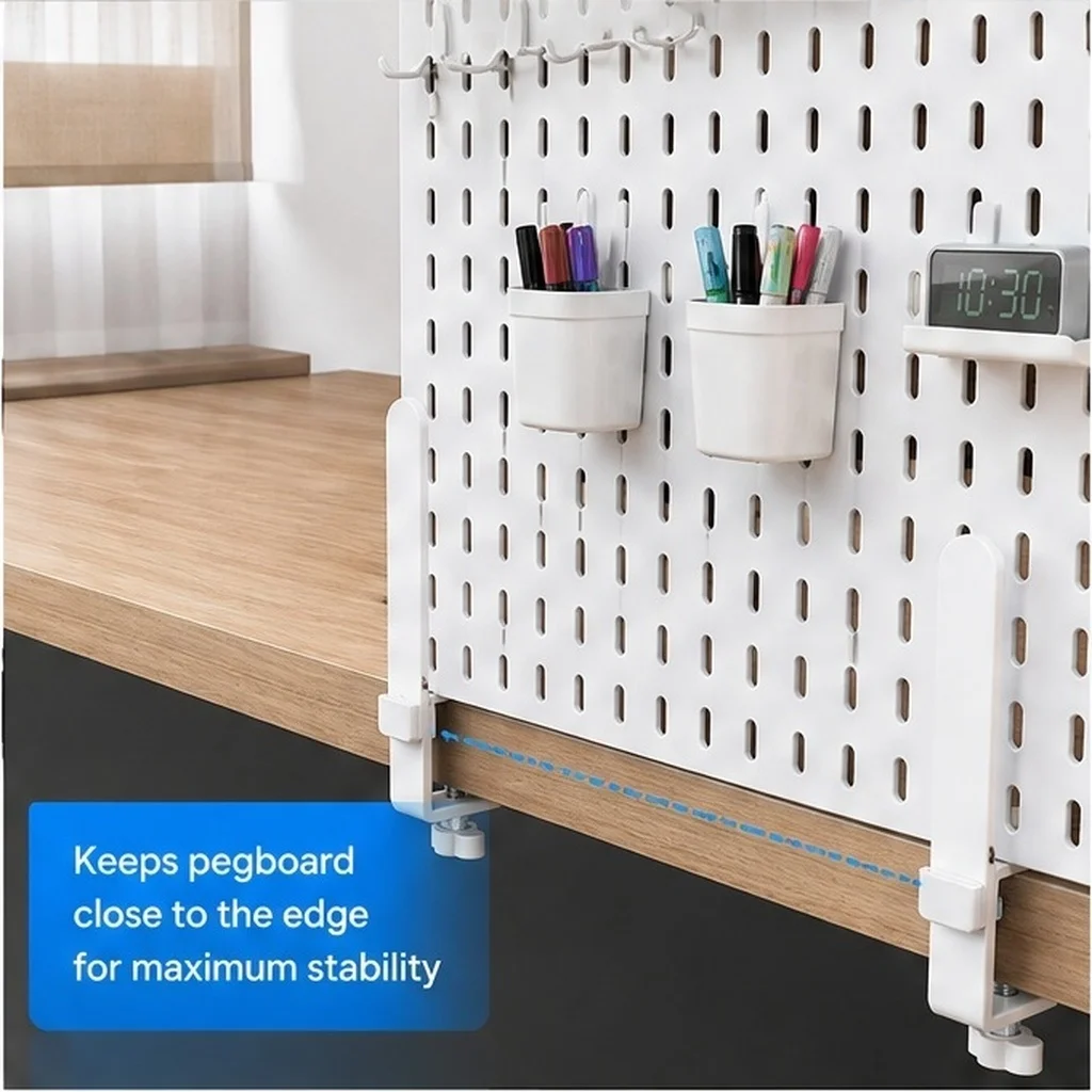 Metal Perforated Pegboard Wall Mount Storage Rack – Heavy-Duty, Adjustable, Easy Installation