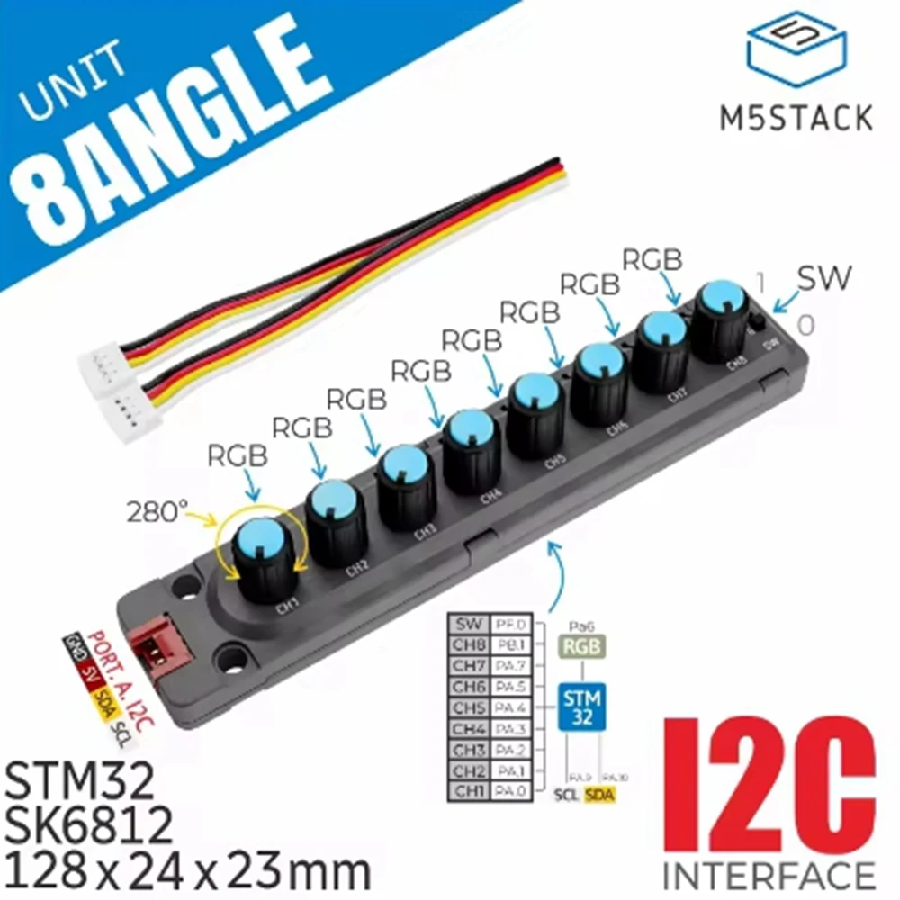 M5Stack 8Angle 8-channel adjustable potentiometer input unit STM32F030 Music Control