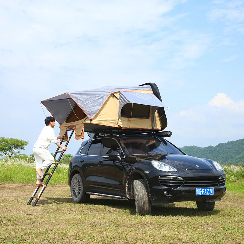 Outdoor Camping for 5 People Roof Top Tent Hard Shell Hydraulic Semi-auto Oxford Roof Tent for Car Roof Top Tent with Racknature