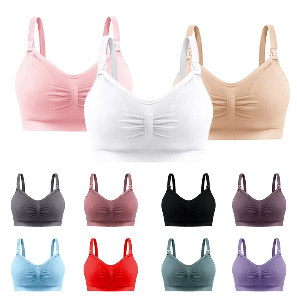 

Maternity Bras Double Layer Seamless Bra Pregnancy Clothes Prevent Sagging Breastfeeding Womens Breathable lactancia Bra Gym bra