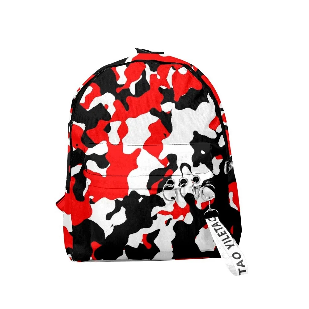 

Trendy Popular Creative camouflage Backpacks Boys/Girls School Bags 3D Print Keychains Oxford Waterproof Cute Small Backpacks