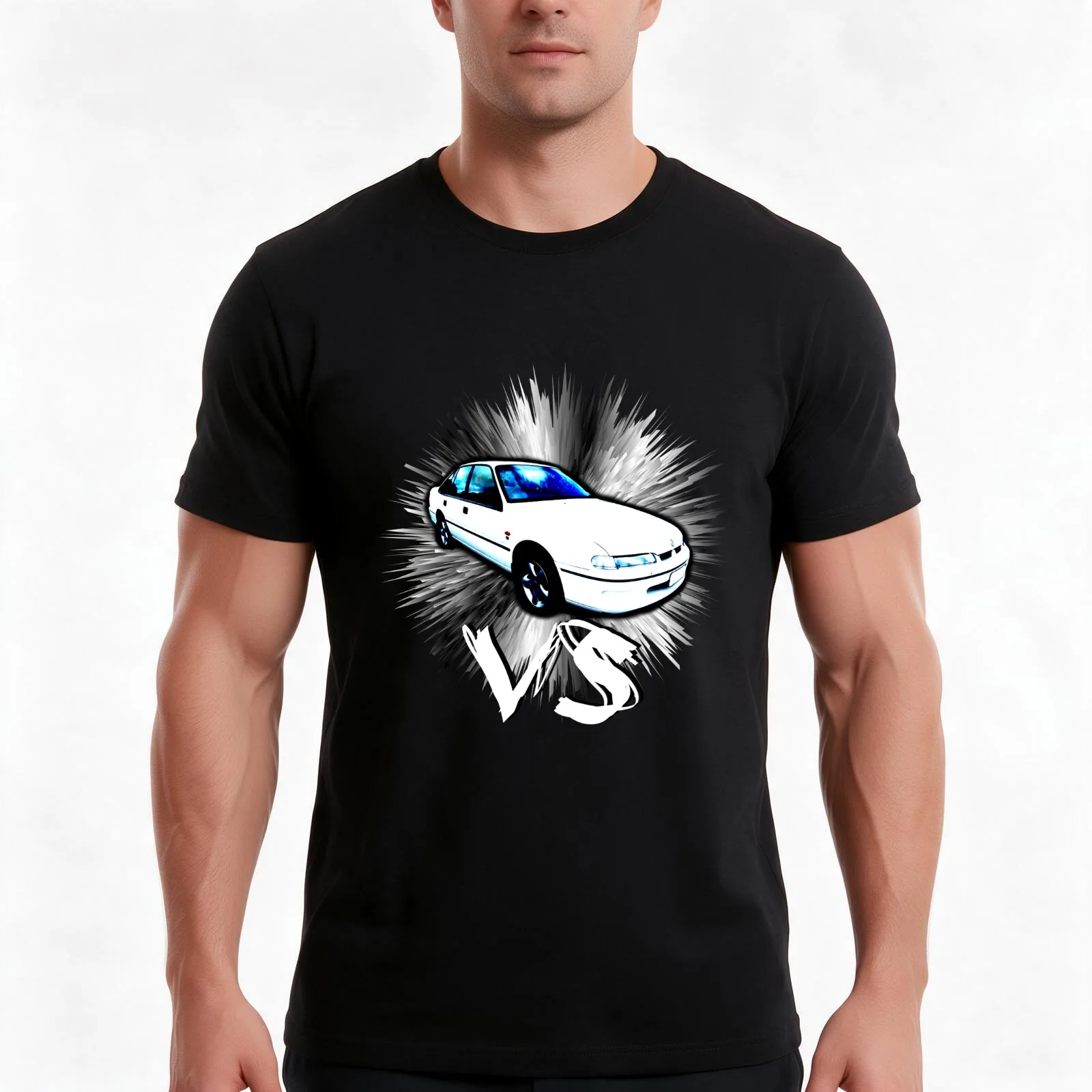 holden vs commodore T-Shirt, Summer Casual Cotton Tee, Oversized Streetwear Tops, Vintage Graphic Print, Loose Fit Short Sleeve