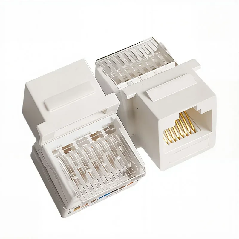 10PCS Cat5e Keystone Jack Tool-Less Connector Adapter Network Ethernet LAN Cable Module for Wall Outlet Data Center Wiring