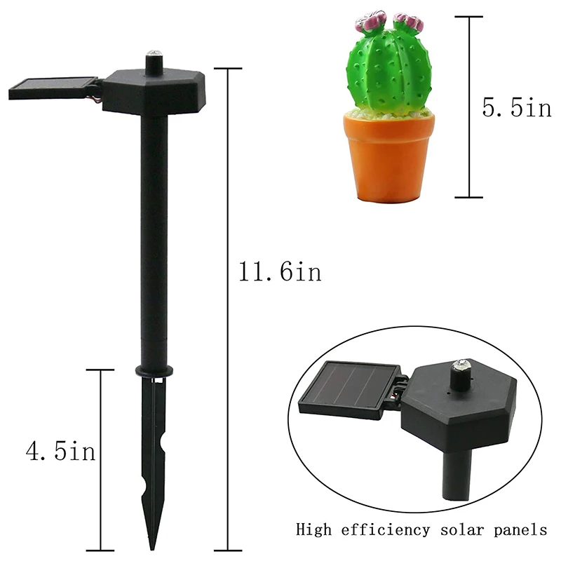 Garden Decoration Solar Light 2 Pcs Cactus Column Waterproof Landscape Light Passage Garden Lawn Walkway Decoration