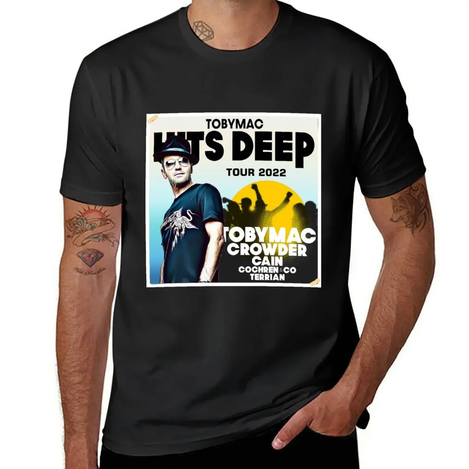 poster tobymac crowder cain edition hits deep tour 2022 T-Shirt Aesthetic clothing vintage graphic tee t shirt men 100℅ cotton