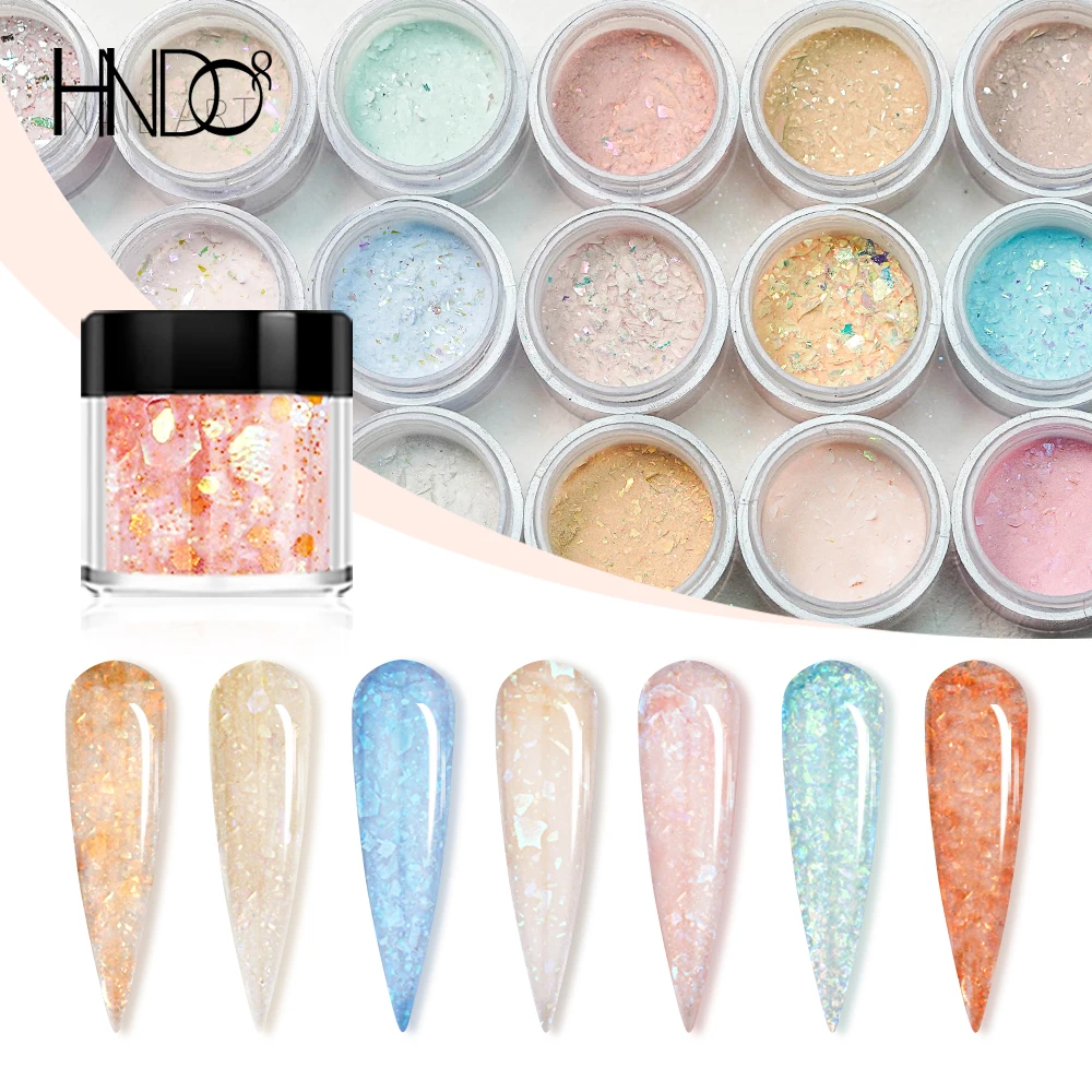 HNDO 2022 New 23 Light Color Nail Art Dip Acrylic Powder Glitter for Carved Extension Manicure Design Colorful Pigment Dust