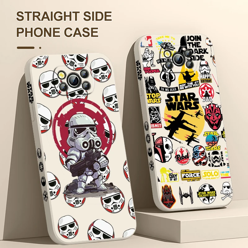 Cool Star Wars For Xiaomi Poco Cover For X4 X3 F4 NFC M6 M5 M4 M3 GT S Pro 4G 5G Liquid Left Rope Phone Case