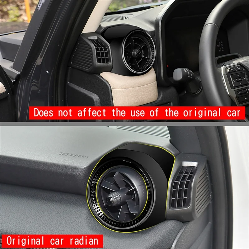 

Car Dashboard Air Conditioning Outlet Trim Frame For Toyota Prado LC250 2024 Air Outlet Frame Sticker Bright Black