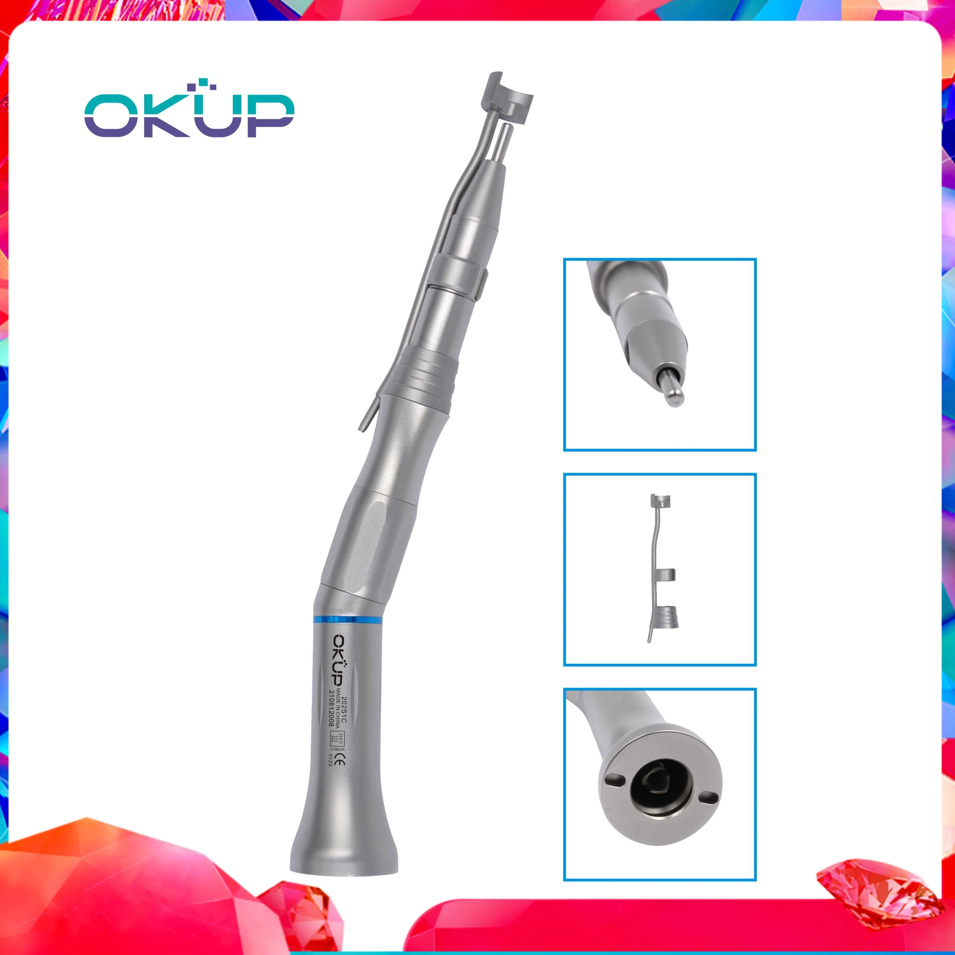 Dental 20 Degree Straight Handpiece 1:1 Single External Water Spray Surgical Operation Saw Handpiece Low Speed Implant Handpiece