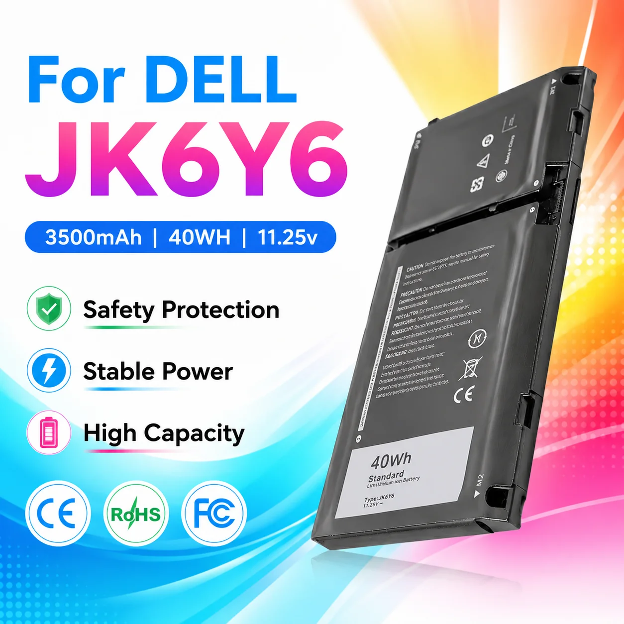 H5CKD JK6Y6 Laptop Battery for Dell Inspiron 15 5501 5502 5505 5300 Vostro 14 5401 5402 Vostro 15 5502 Latitude 3510 P126G P121G