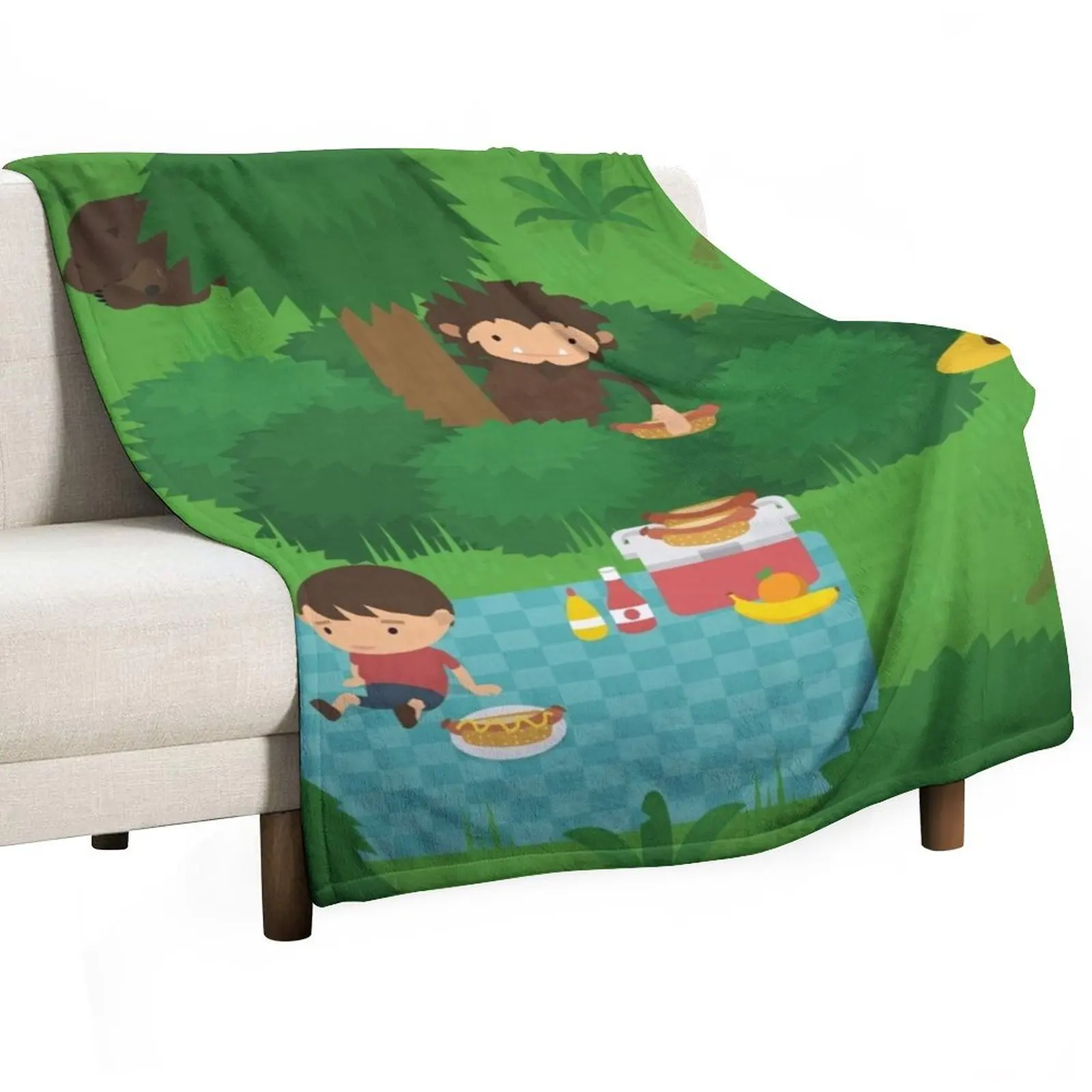 

Sneaky Sasquatch Picnic Throw Blanket christmas decoration Retros Winter beds Furrys Blankets
