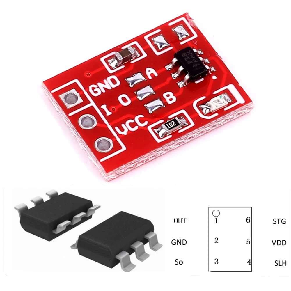 100 шт. TTP223 сенсорный модуль переключателя сенсорного типа, сенсорный одноканальный самоблокирующийся сенсорный датчик переключателя