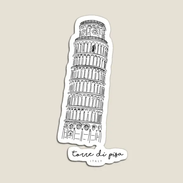 Torre Di Pisa Italy Minimalist Design  Magnet Funny Kids Colorful Children Cute  Stickers Toy Magnetic Home Holder