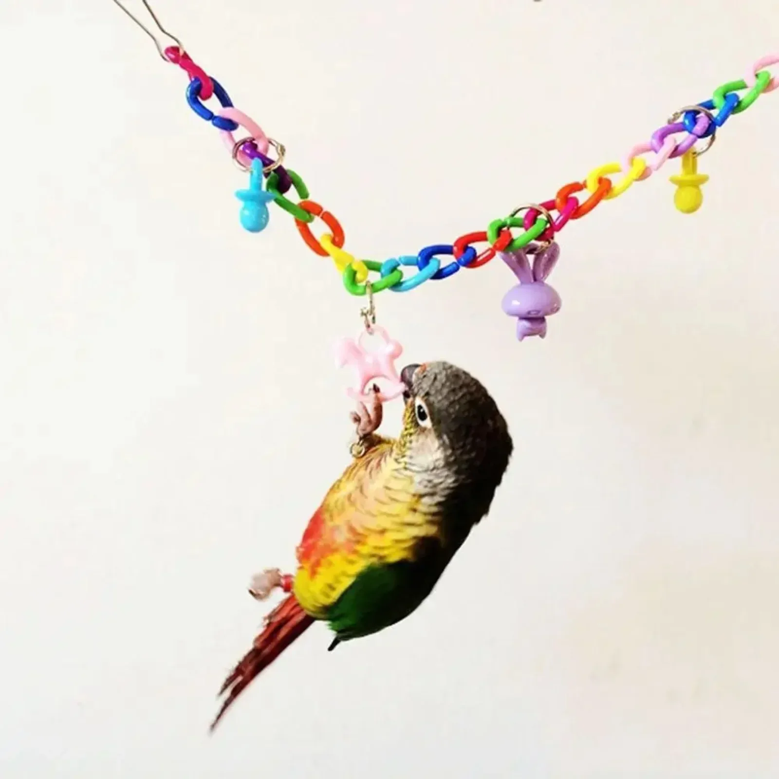 Colorful Bird Toy Parrot Swing Cage Toy Climbing Toy for Parakeet Cockatiel Budgie Lovebird 35cm Accessoires De Balançoire