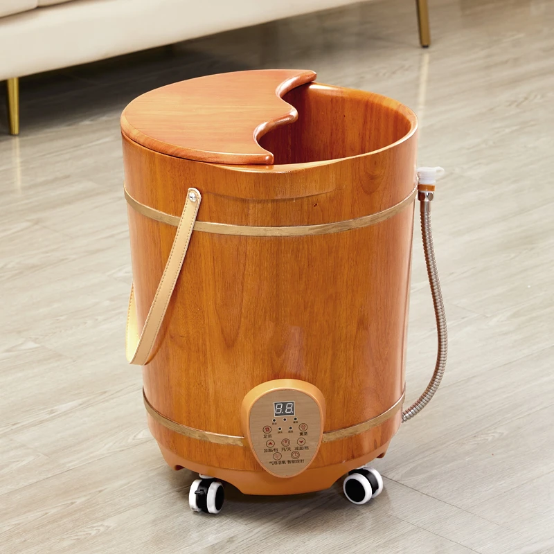 Wooden bucket, knee high, wooden fumigation bucket, household foot wash basin, constant temperature foot bath bucket,