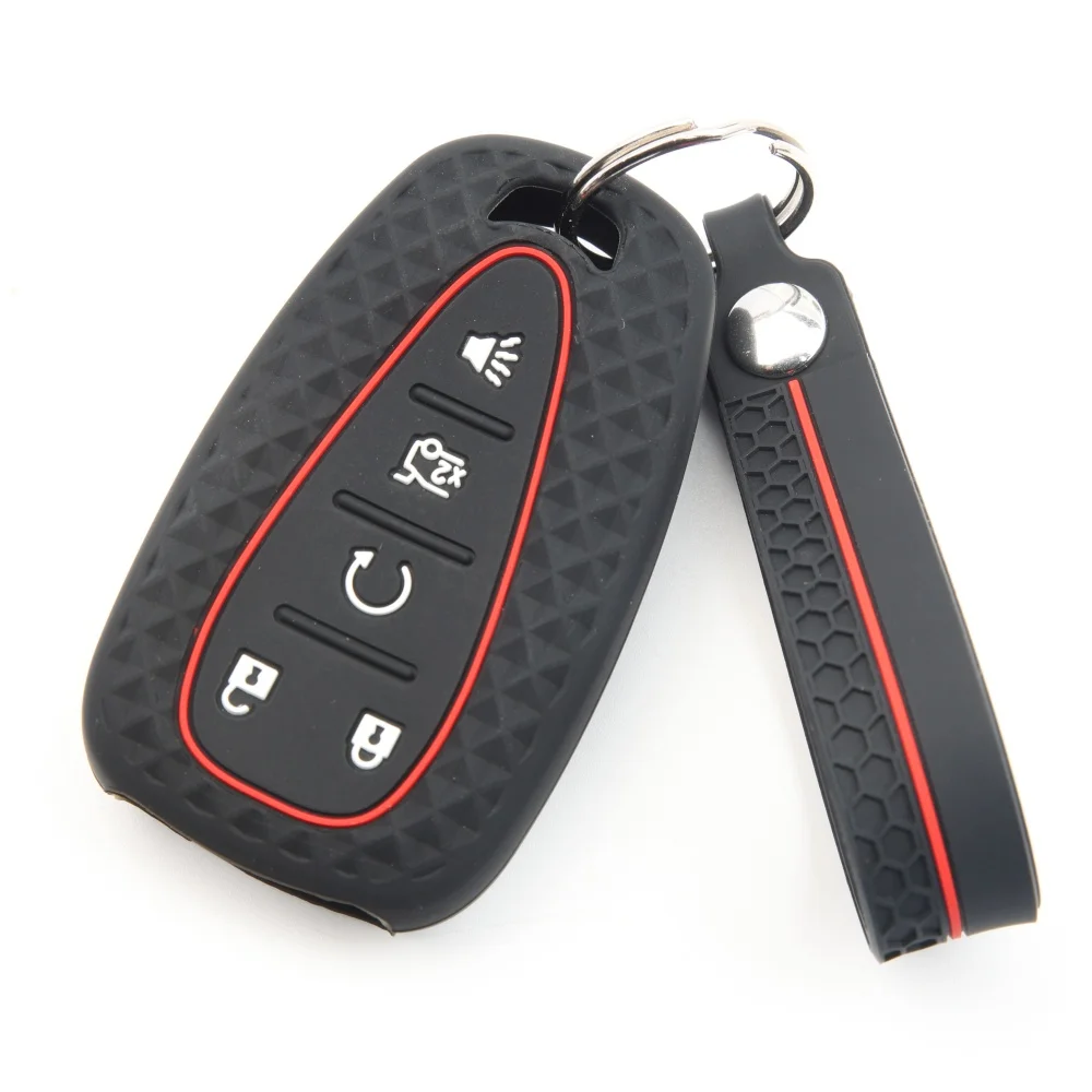 Hot sale Silicone Car Remote Key Case Holder Key Cover For Chevrolet Camaro Malibu Cruze Equinox Volt 5 Buttons Auto Accessorise