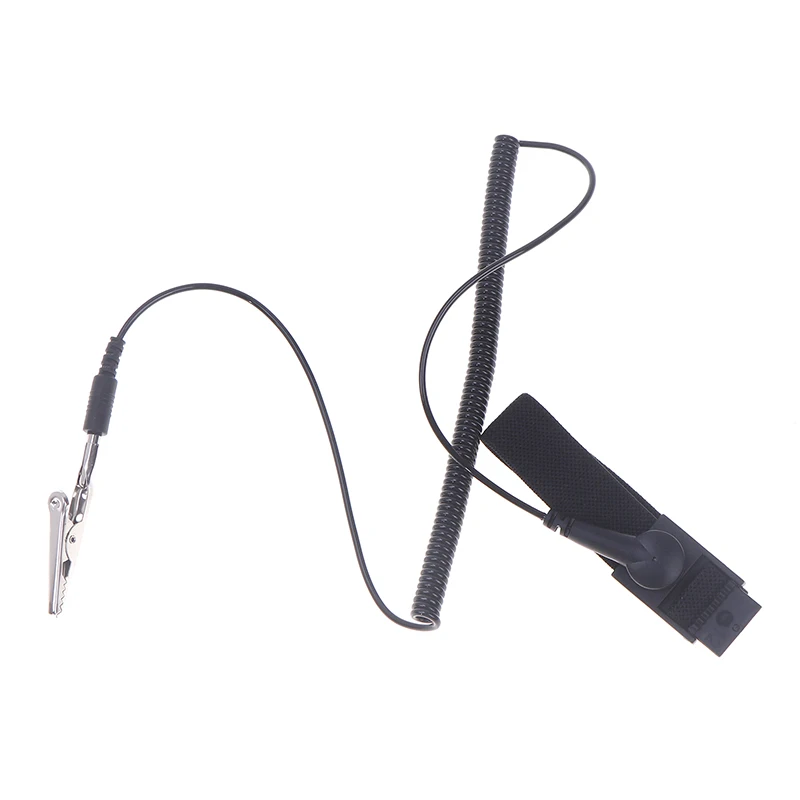 Wired Anti-static Metal Bracelet Adjustable Discharge Cable Wrist Band Strap Hand Grounding Wire Cordless Wireless Clip