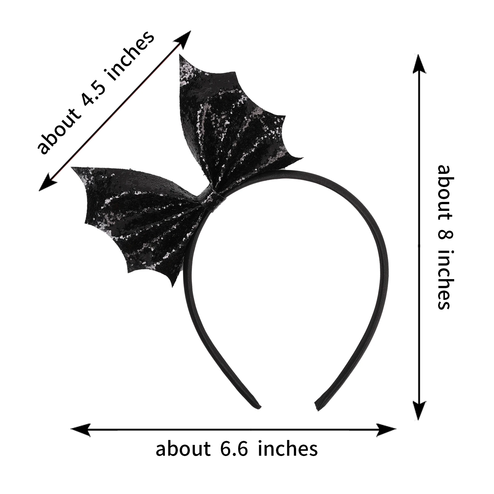2025 الكلاسيكية بولي Leather الجلود الخفافيش الجناح الشعر القوس الساتان الفتاة هيرباند اليدوية حفلة تأثيري إكسسوارات الشعر HalloweenDIY أغطية الرأس
