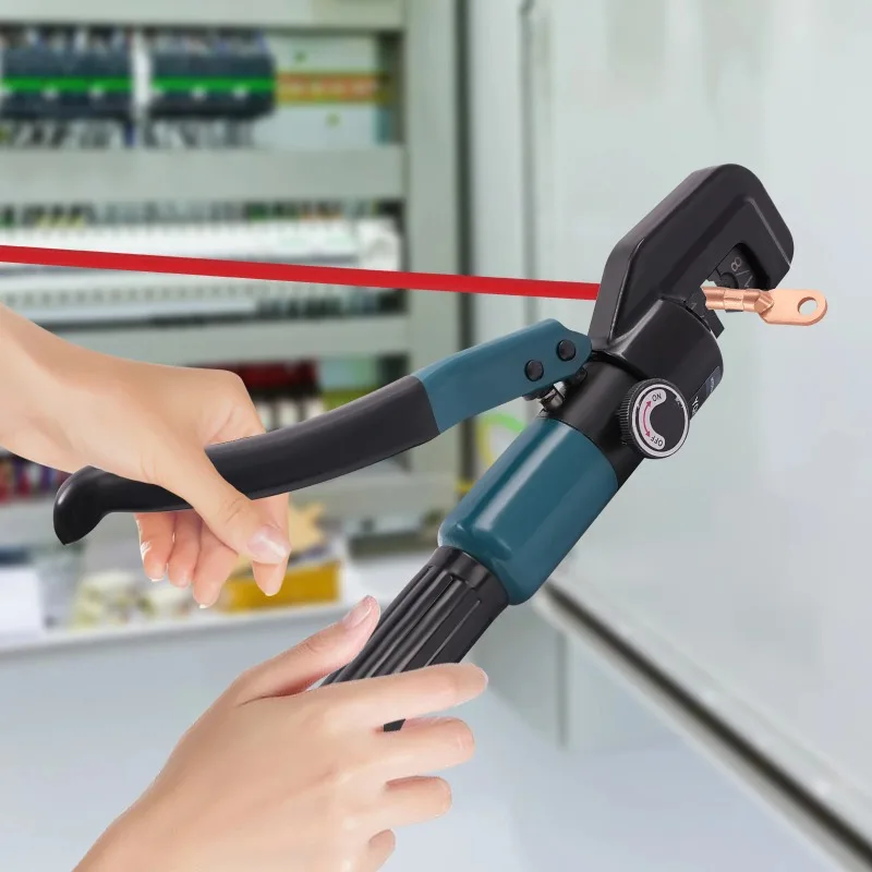 

6T/13227.74lbs Handheld Hydraulic Hand Crimper Tool Wire Crimping Tool With 1 Pair 1/8'' Dies