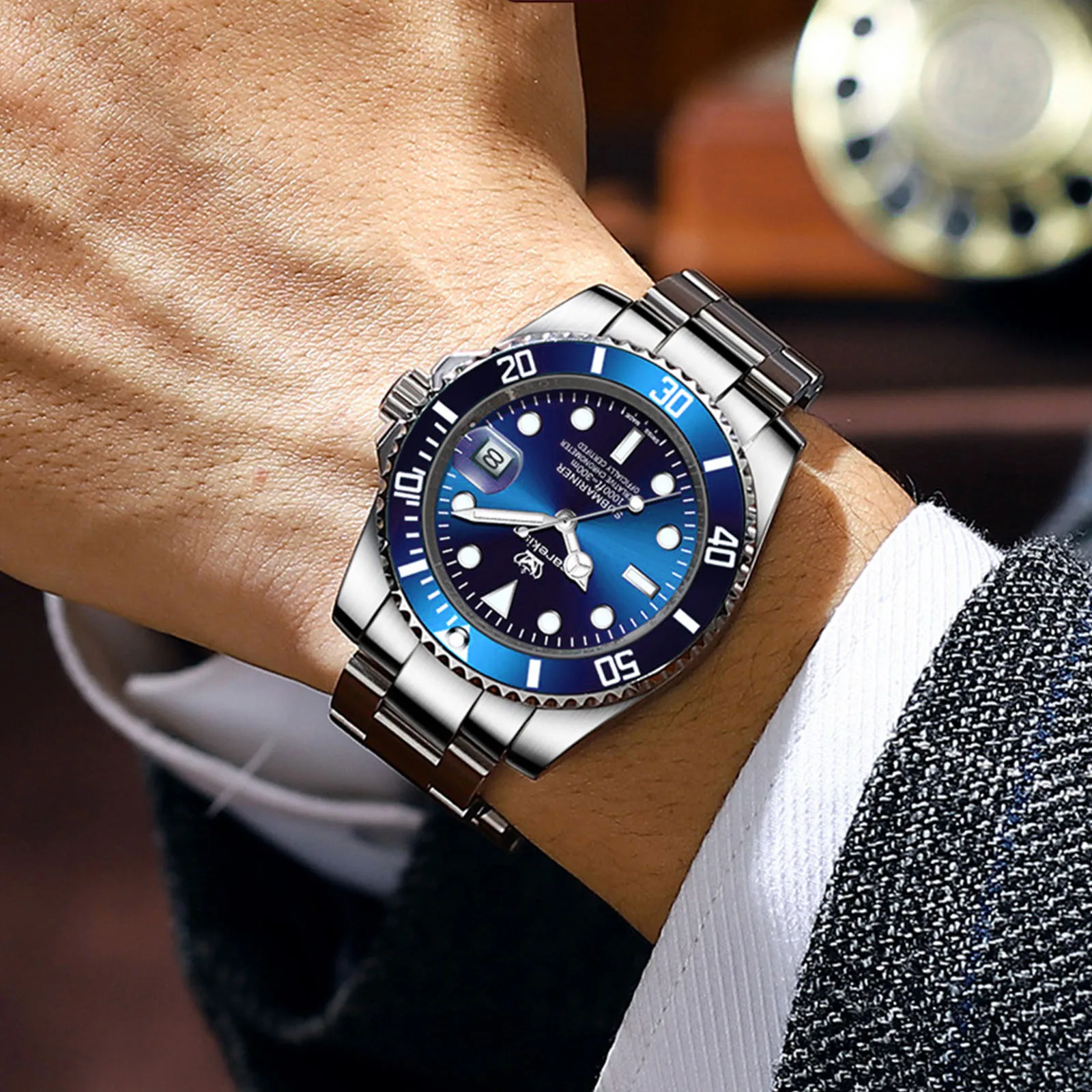 POEDAGAR Classic Fashion Men's Watches Diving style Date Original Quartz Watch for Man Waterproof Luminous Wristwatch Trend New