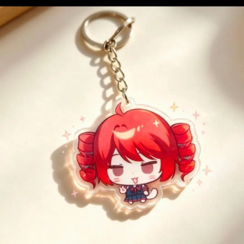 Kasane Teto Acrylic Keychain UTAU Virtual Singer High‑Definition Vivid Print Portable Car Rearview Mirror Decor Friends Gift Toy