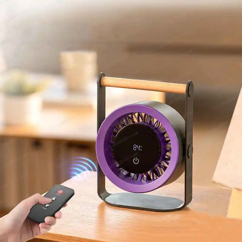 

2025 Настольный высокоскоростной USB перезаряжаемый вентилятор с циркуляцией воздуха, домашний пульт дистанционного управления, цифровой дисплей, портативный ручной пластиковый настольный вентилятор
