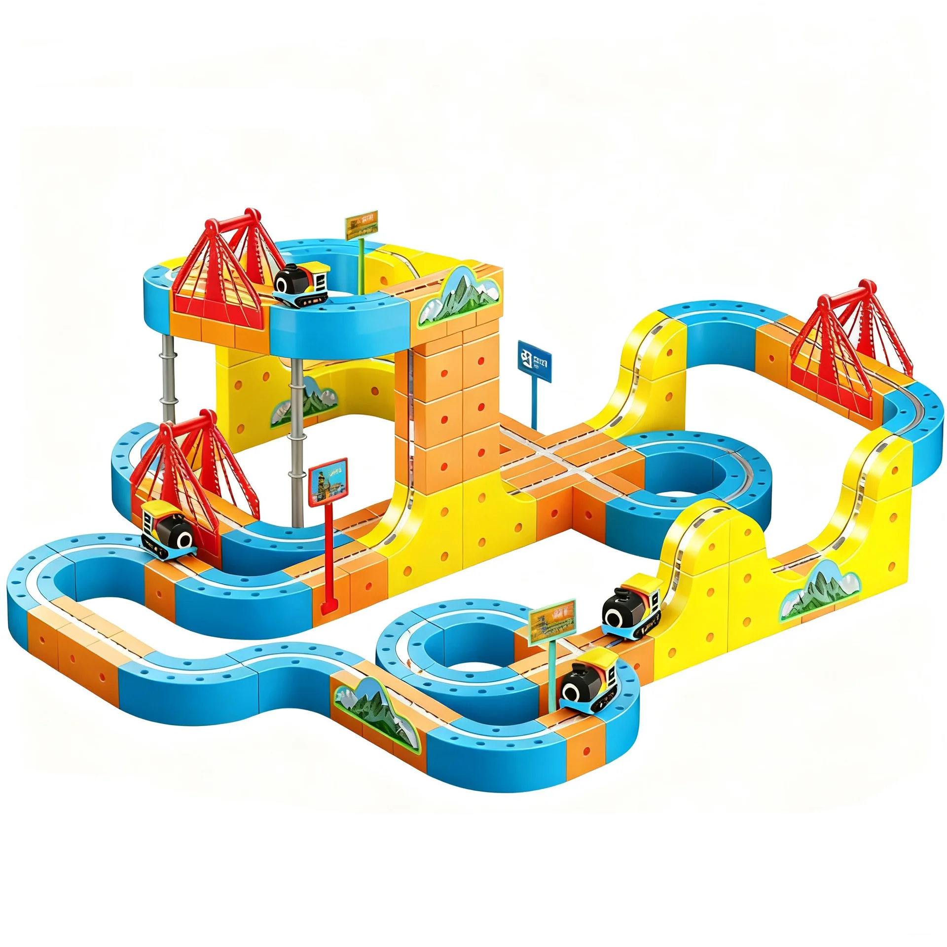 Juego de vía de tren magnético versátil mágico, coche ferroviario de alta velocidad, juguete para niños, bloques de construcción educativos, regalo