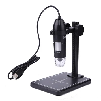 HD inspection camera 1600X USB digital microscope 8 LED &amp; zoom camera magnifier for MAC Win10 Win8 Win7 with lifting stand