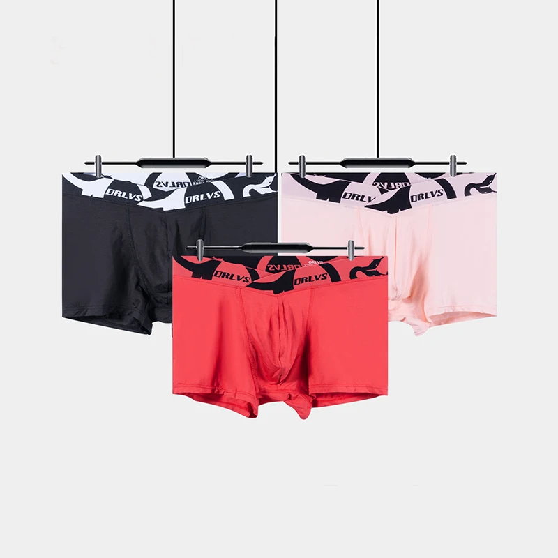 1pc Soft Modal Men's Underwear Big V Cut Boxer Briefs No Roll Waistband Trunks with Double Layer Crotch for Daily & Sports