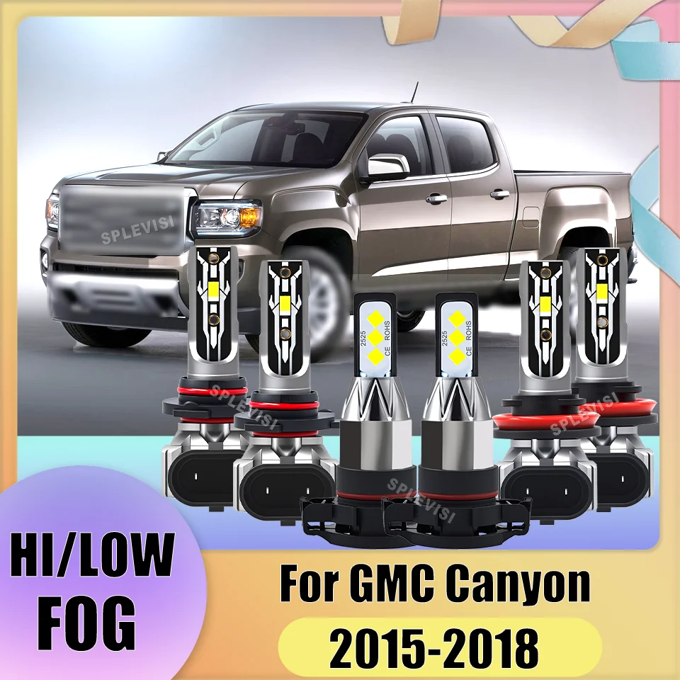 Extreme Performance Car LED Headlight Foglamp HB3 H8/H9 H16 Combo 6000K White High Bright For GMC Canyon 2015 2016 2017 2018