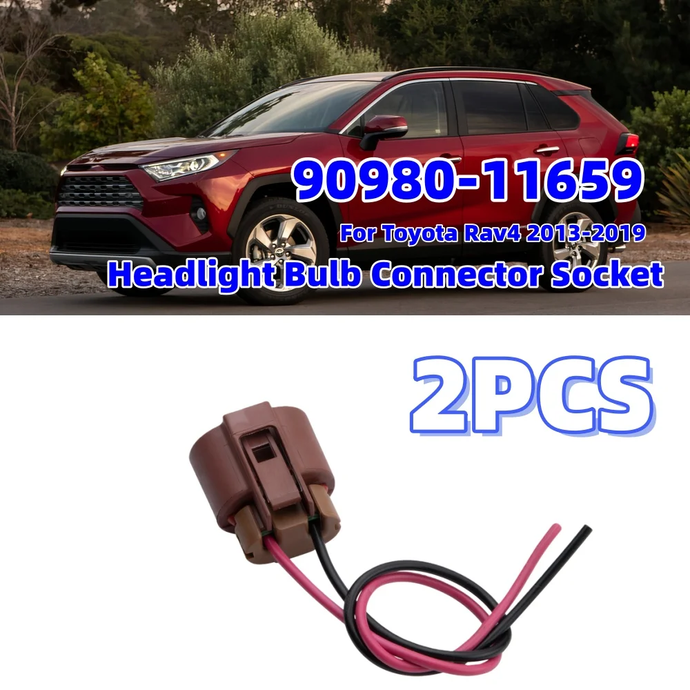 

2Pcs Car Headlight Bulb Connector Socket With Hir2 Wiring 9012 Hb4 9005 Car Light Wire Accessories For Toyota Auris HILUX