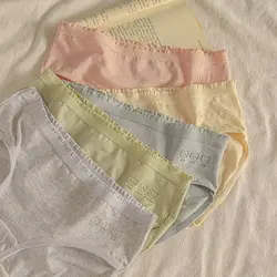 5PCS Solid Girls Cotton Antibacterial Panties Kids Soft Thin Breathable Knickers 8+y Young Child Underwears Student Cute Briefs