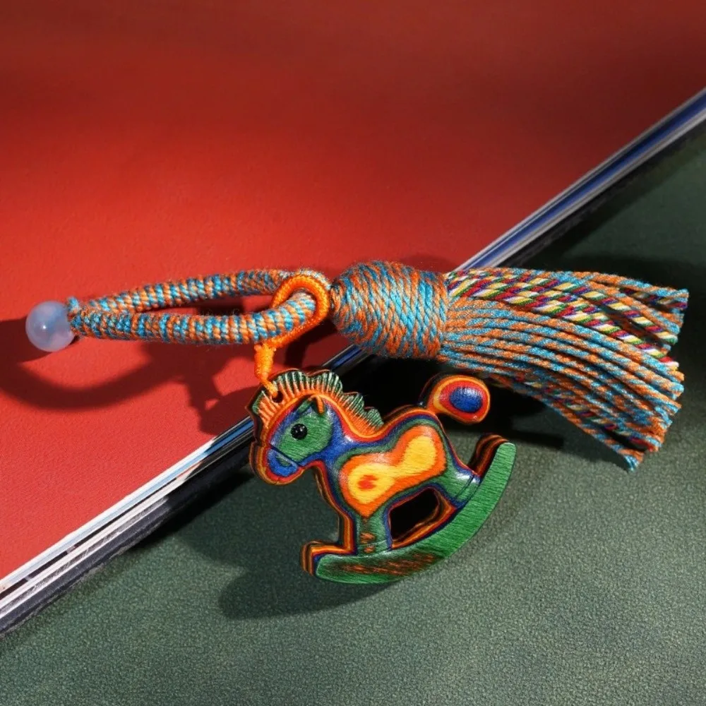 2026 جديد محظوظ الحصان شكل المال المفاتيح قلادة قوس قزح دائري الحصان زودياك الهاتف حقيبة سحرية ديكور زودياك هدية نعمة سحر #2