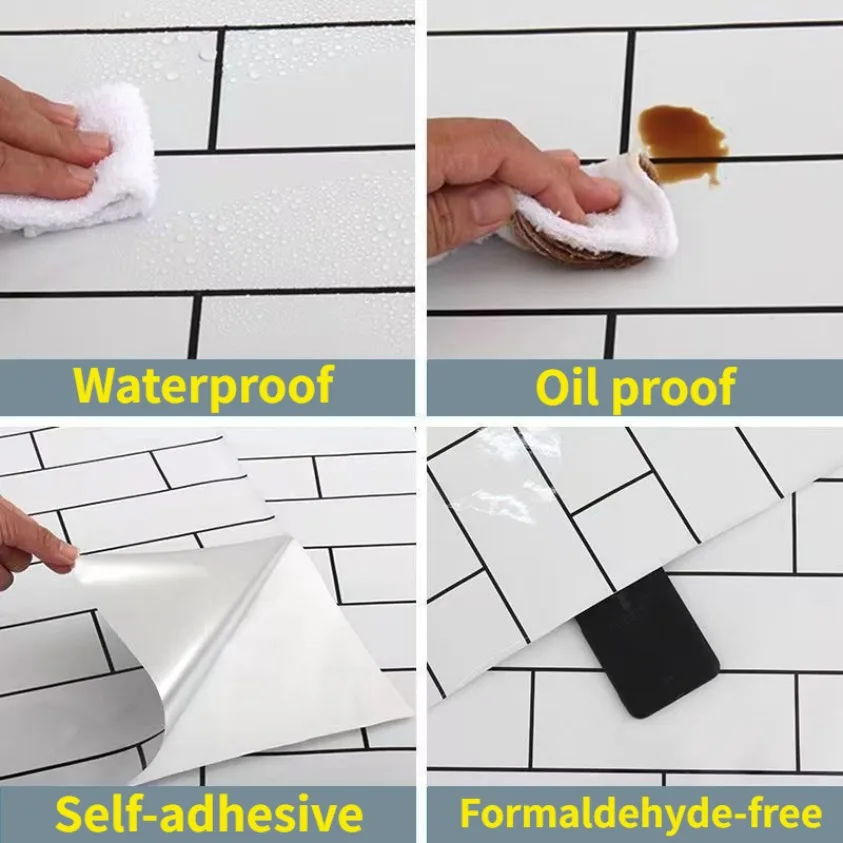 Marble Vinyl Waterproof Wallpaper for Table Kitchen Countertop Self Adhesive Sticker for Furniture Mould Proof Wall sticker