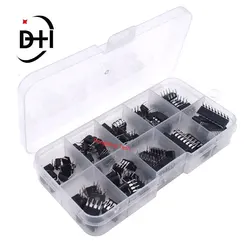 85PCS/lot IC Analog chip kit Box LM358 LM324 JRC4558 NE5532 LM386 TDA2030 TDA2822 LM393 UA741 LM339  Electronic components kit